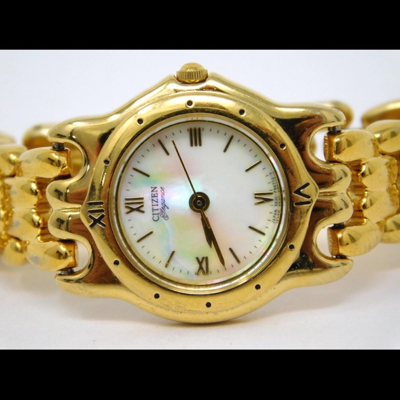 Citizen Elegance Women's Watch 5930-F91342 Mother Of Pearl Gold Roman Ladies - Picture 2 of 15